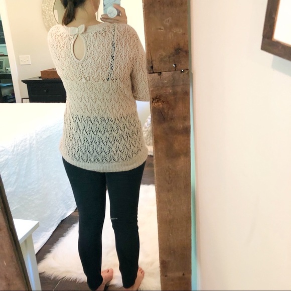 Lauren Conrad size medium rose open knit sweater - Picture 2 of 4